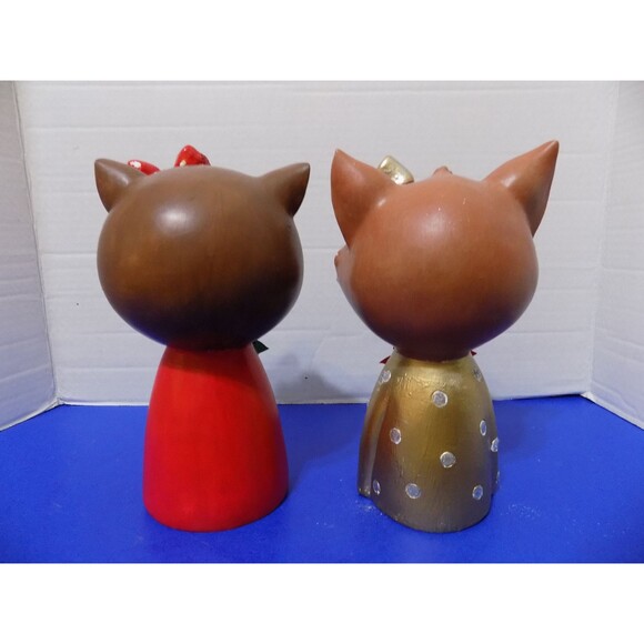 NEW Christmas Holiday Little Girl Fox & Owl Figurine Winter Decor - Picture 7 of 8